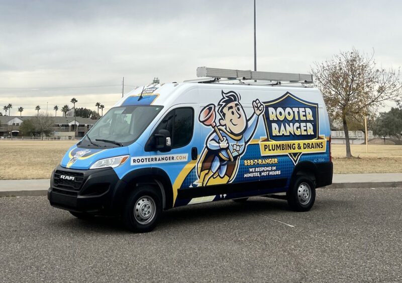 Commercial work van for Rooter Ranger Plumbing & Drains company